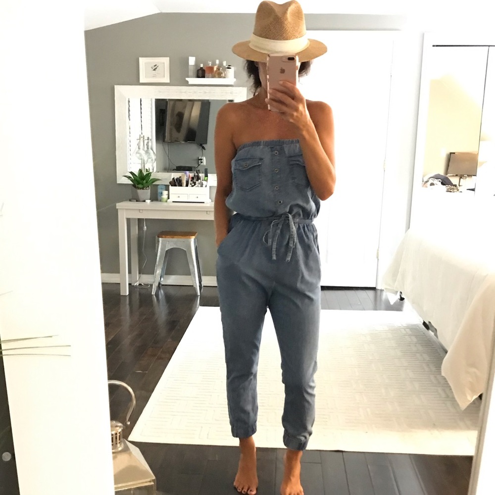 Haute Mondrian light weight denim cotton jumpsuit